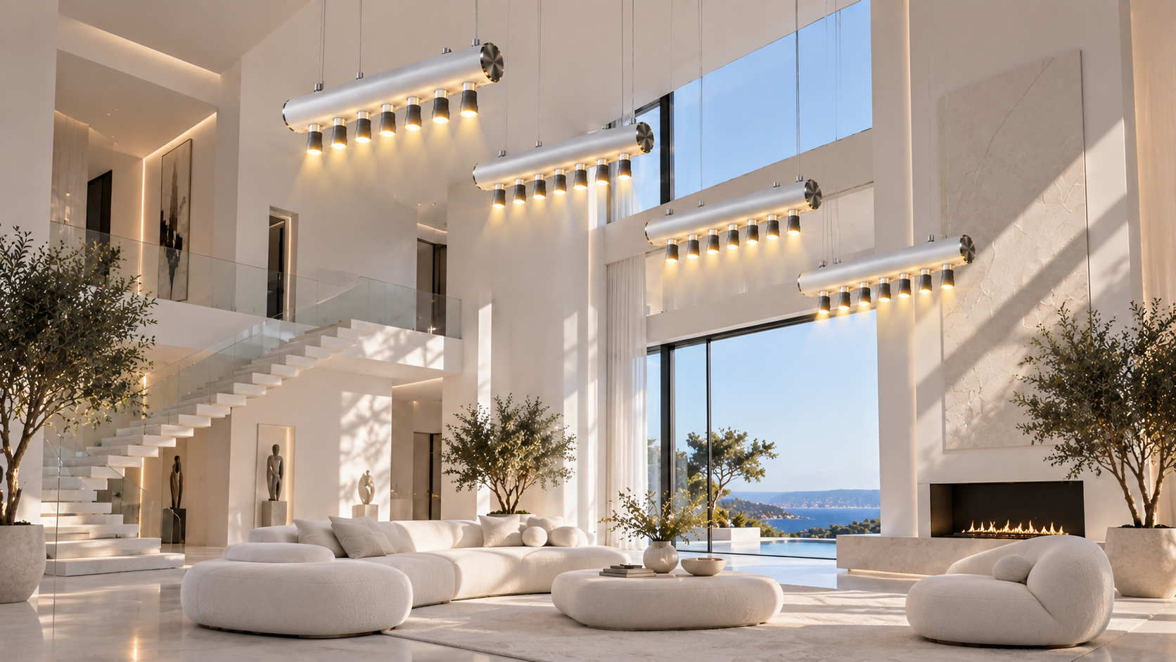 Lumia I chandelier in Platinum